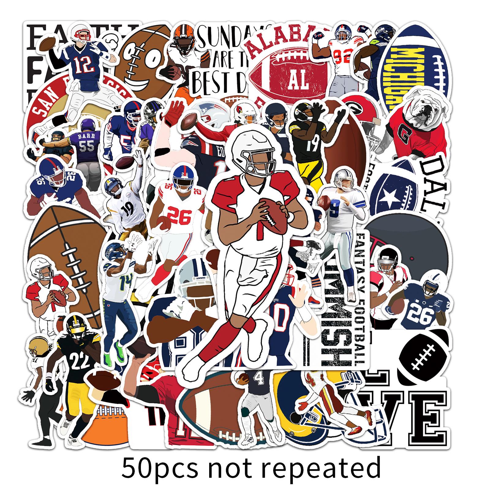 50 Rugby Graffiti Sports Stickers: Waterproof DIY for Diaries, Skateboards, Luggage