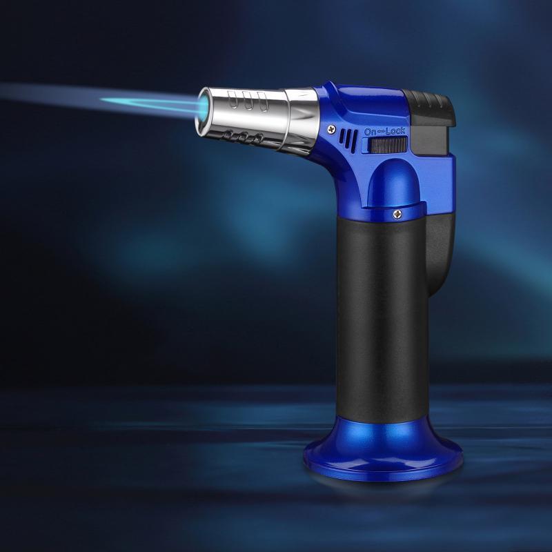 Butane Torch Lighter, Jet Flame Torch Lighter, Adjustable, Dual Flame, Windproof, Rechargeable, Continuous Flame