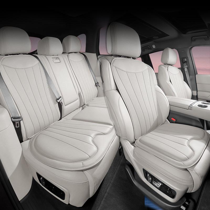 Universal Nappa Leather Car Seat Cover Four Season Auto Breathable Perforated Cushions Seat Protection Luxury Car Seats Cover