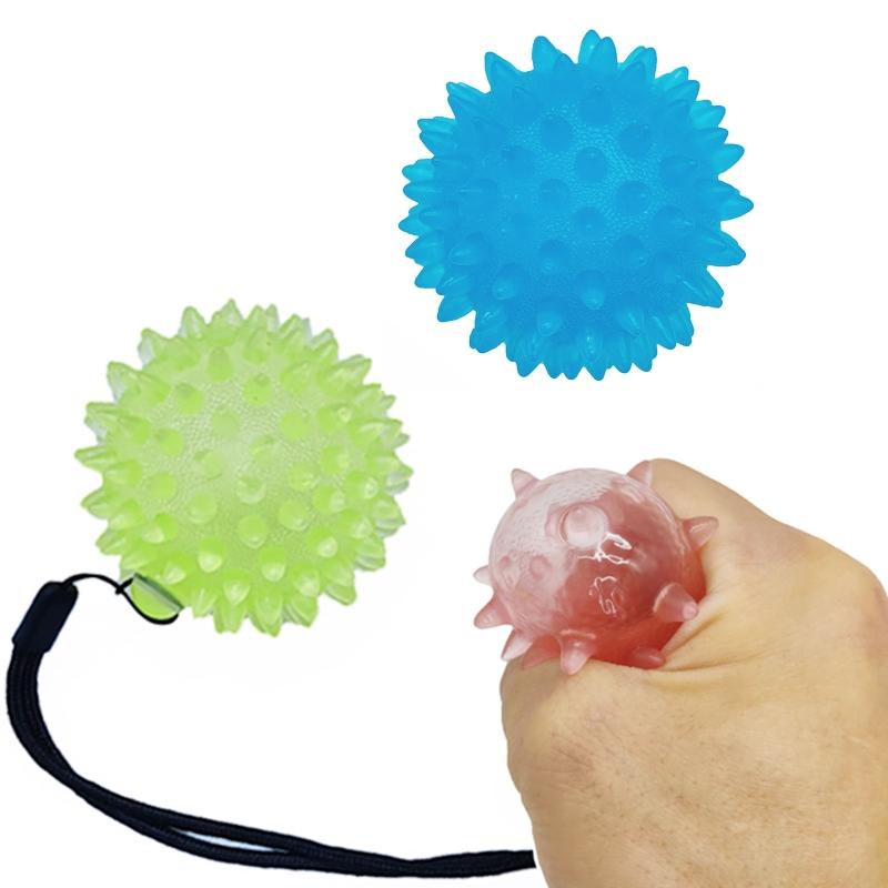 Hand Therapy Stress Ball with Cord, Hand Grip Strength Trainer, Massage Ball, Relief Ball Finger Hand Grip Massage Ball