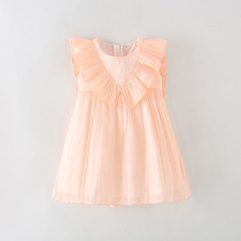 Children s Clothing, Girls  Summer Clothing, Sweet Vest Dress, 2024 New Children s Clothing, Girls  Orange-Pink Dress, 4 Years Old, 6 Years Old Orange Size 90 Recommended Height 80-90cm