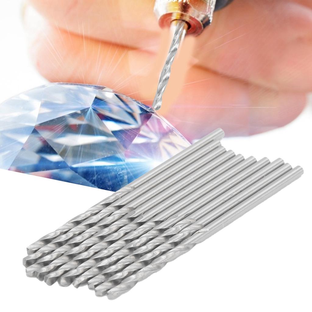 10pcs Straight Shank Twist Drill Bit Bead Punch Drill Bits Accessory Parts Set 1.9mm