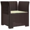 1 Seater Armchair with Cushion Rattan Look PP Brown