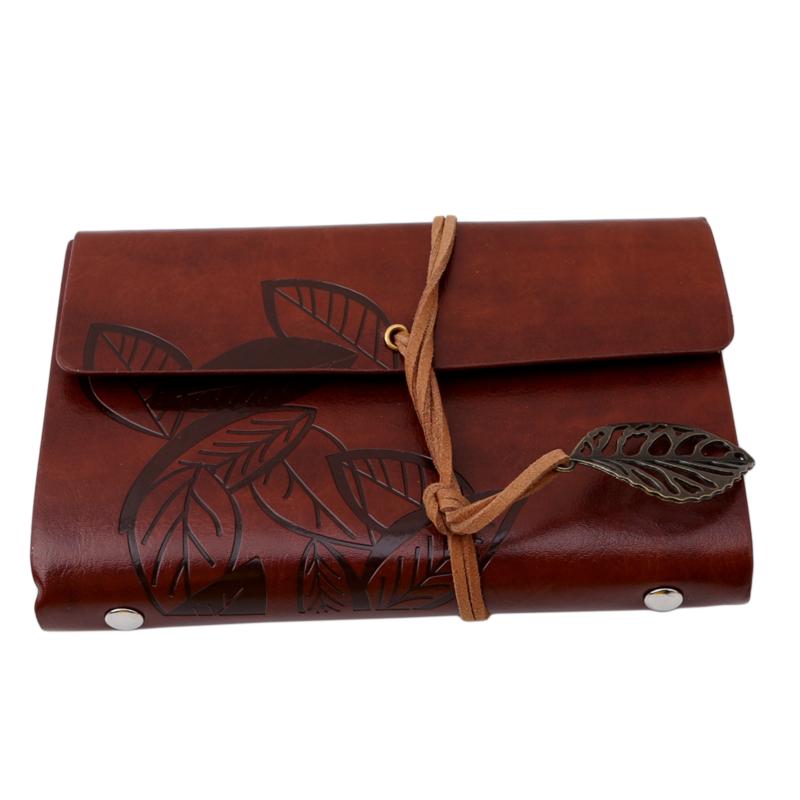 Retro Leaf Notebook School Office Stationery Diary Notepad Literature PU Leather Note Book Traveler Journal Planners Gifts
