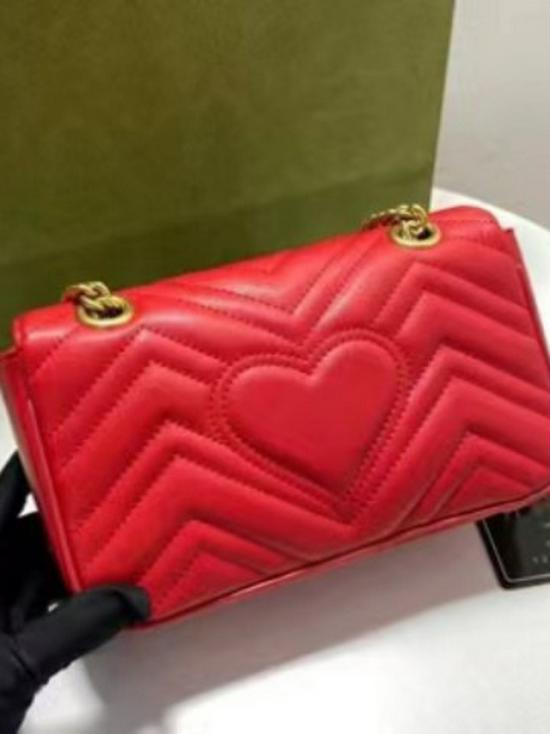 Klasická retro Crossbody taška s dvojitým G, srdcom, vlnou a krížom: Dámska miniatúrna taška cez rameno Marmont z pravej kože