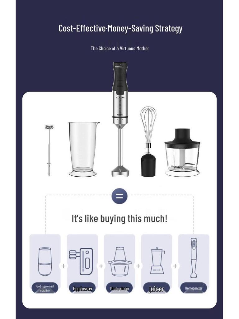 Orlanda Wireless Multifunctional Handheld Immersion Blender for Baby & Home Use