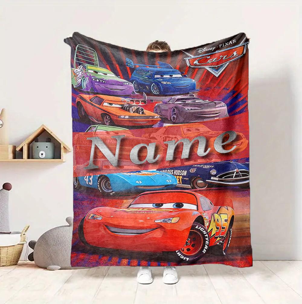 Aventura de Carro com Nome Personalizado Manta de Flanela Manta de Sofá Macia Quente Decoração de Cama Presente Único