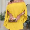 Summer New Solid Color One-shoulder Design Slit Casual Sleeve for Women