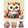 1pc DIY Paint by Number Kit Owl Frameless Canvas Wall Art Gift Idea 20x20cm