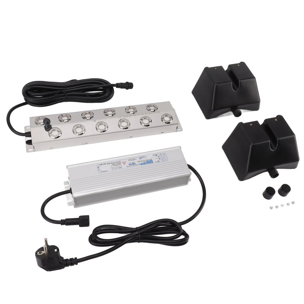 400W Ultrasound Fogger 12 Head Ultrasound Pond Fogger IP67 Waterproof for Garden Decoration Rockery Fishtank Landscape EU Plug 220V