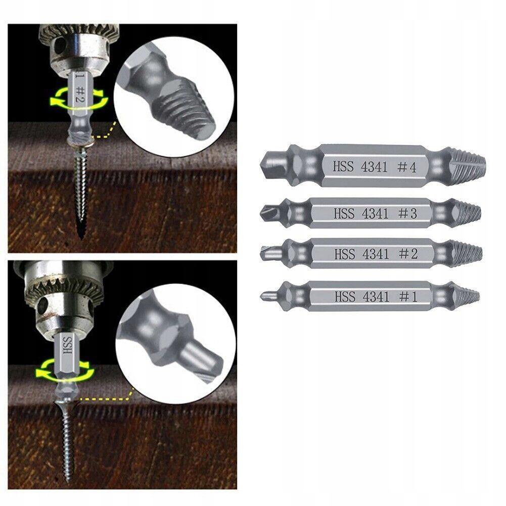 Set of bits for removing broken screws, 4 pcs.
