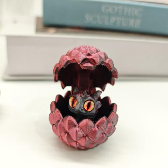 3D Printed Dragon Egg Ornament Vibrant Color Small Size Stress Relief Fidget Toy Adorable Cartoon Dragon Statue