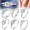 Moissanite Diamond Ring Authentic Copper Metal Metal Simple Sparkling Shiny Oval Stone Ring Designed For Women Engagement Luxury High Quality Fine