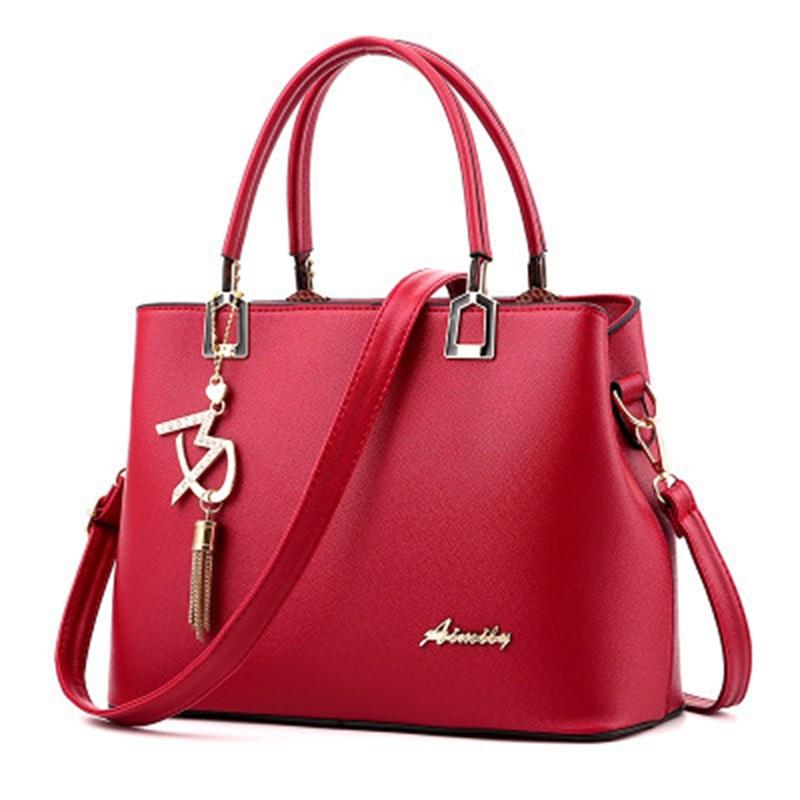 Damenhandtasche, Einzelschulter, modisch, elegant, hohe Kapazität, mehrere Fächer, Hardware-Anhänger, Reißverschluss, Umhängetasche, einfaches Temperament