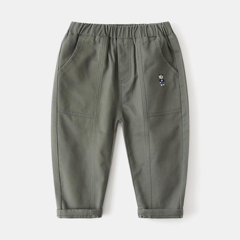 

Новые детские брюки Повседневные брюки для мальчиков Детские брюки с вышивкой 140 армия зеленый