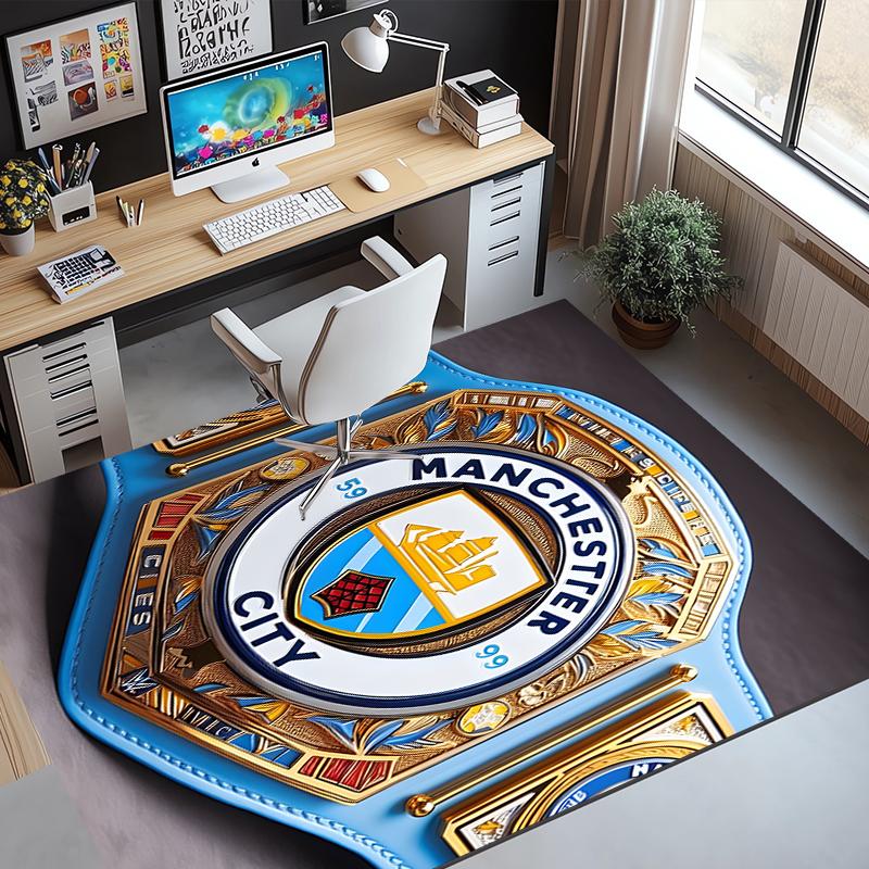 Manchester Football FC Pattern Rug, Indoor/Outdoor Mat, for Picnic, Gameroom, Bedroom, Office, Living Room, Home Decor Carpet, Birthday Gift