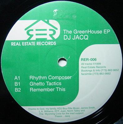 12inch Record DJ JACQ - The Greenhouse RER006 Real Estate Rec 1993 US Rap & Hip-Hop/R&B Used