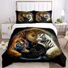3pcs set Tiger YinYang 1 Quilt Cover + 2 Pillowcases, All Seasons Bedroom Setting, Perfect for Home and Dorm Decor a156
