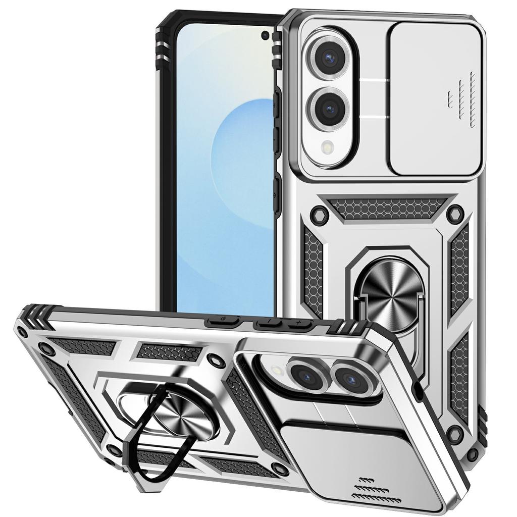 For Samsung Galaxy S25 Edge Case PC+TPU Phone Cover with Lens Protection Kickstand