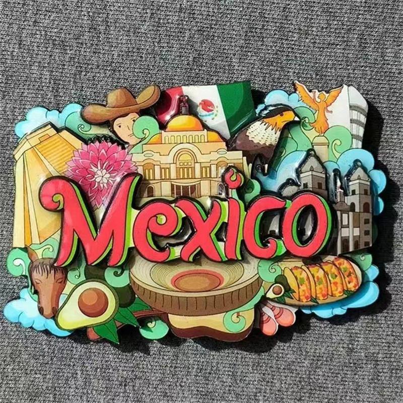 Wooden Fridge Magnets for Refrigerator Decor America India Thailand Australia Italy Netherlands Mexico Vantage Magnet Souvenir