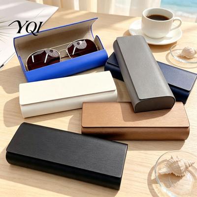 Slim Eyeglass Box for Backpacks Hard Shell Case, Lightweight Portable Protective Glasses Case Men Women, Anti-Pressure Metal Eyeglasses Holder Travel