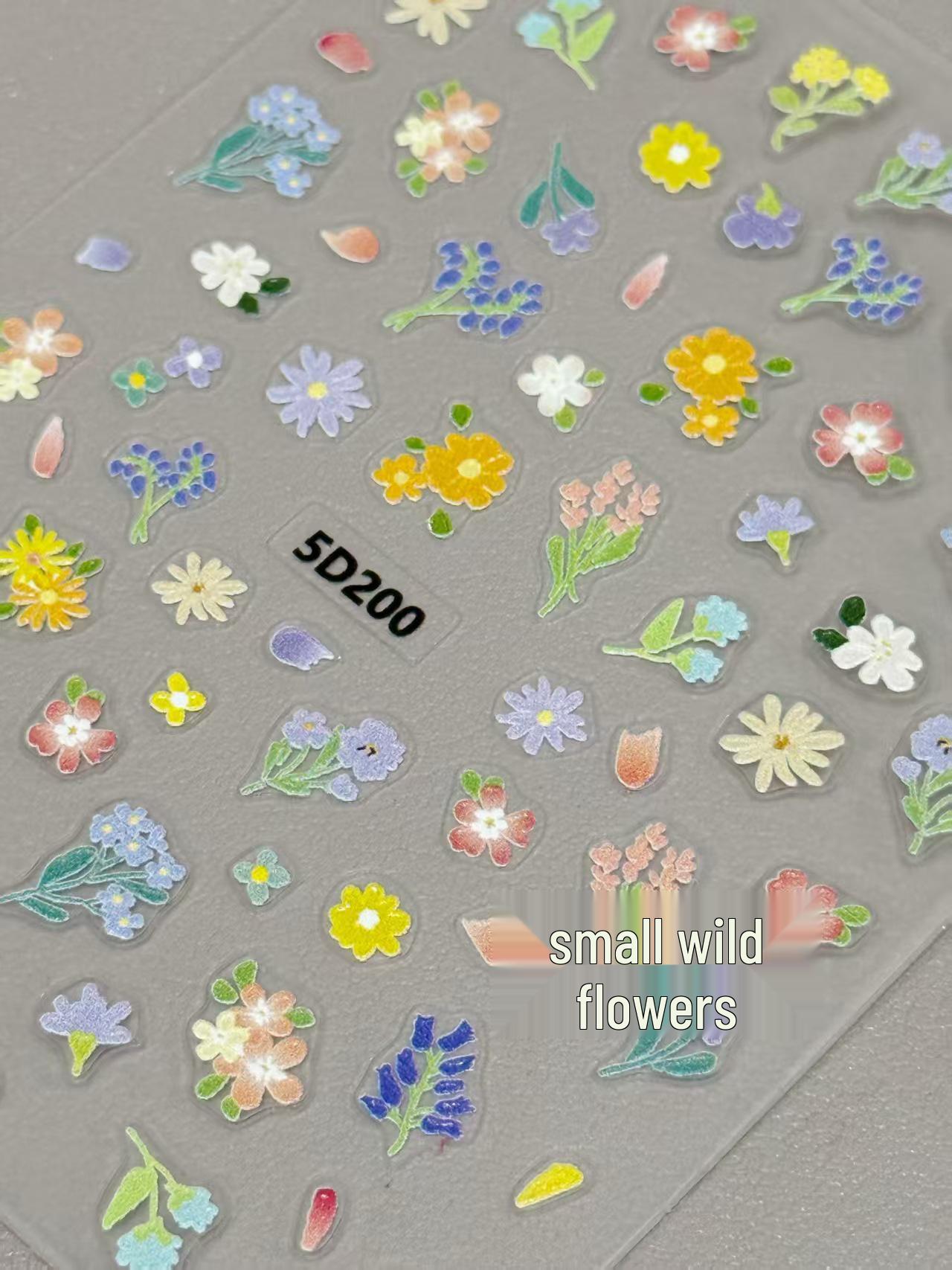 Grasshopper Lighter Daisy Butterfly Rose Nail Art Embossed DIY Adhesive Stickers