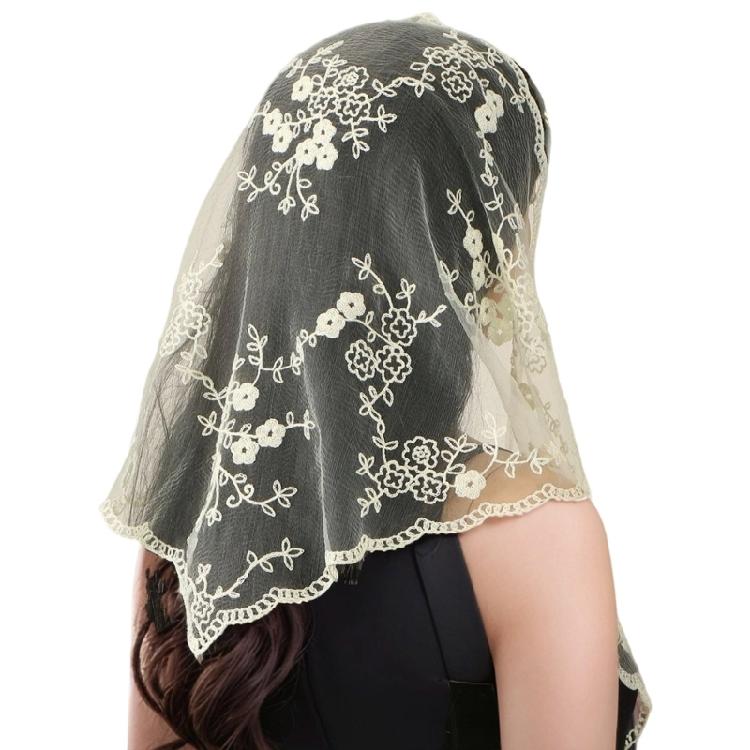 Comfortable Lace Trimmed Kerchief  Stylish Polyester Bandana For Women Daily Use