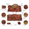 Leather Weekender Bag | Handmade Goat Leather Duffle Bag for Men and Women | Vintage Travel Carry-On Gym Bag