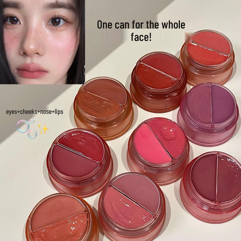 HERORANGE Peach Gauze Lip & Cheek Cream: Korean-Style Watery Matte Lip Mud & Two-Color Blush