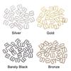 20/40pcs Mini Ultra-small 6mm 9 Metal Type Bar Doll Tri-glide Belt Buckles Clips Buttoon Adjustment Buckles DIY Doll