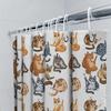 Katzen-Duschvorhang Niedliches Kätzchenmuster Badezimmer-Dekoration Waschbarer Wasserdichter Stoff Heimdekoration Vintage Tierliebhaber Geschenkidee Wand
