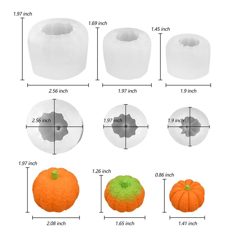 ABWR-Silicone Candle Mold Halloween Resin Mold Scented Candle Mold For Fall DIY Decoration Supplies Pumpkin