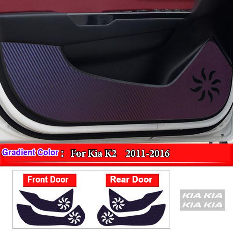 For Kia Sportage K2 K3 K4 KX3 K5 KX5 KX7 Car Inner Door Anti Kick Pad Carbon Fiber Patterned Pad Stickers Protective Accessories