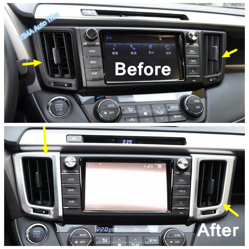 Car trument Central Control Decoration Frame Cover Trim For Toyota Rav4 Rav 4 2014 - 2018 Matte Style Interior Accessories