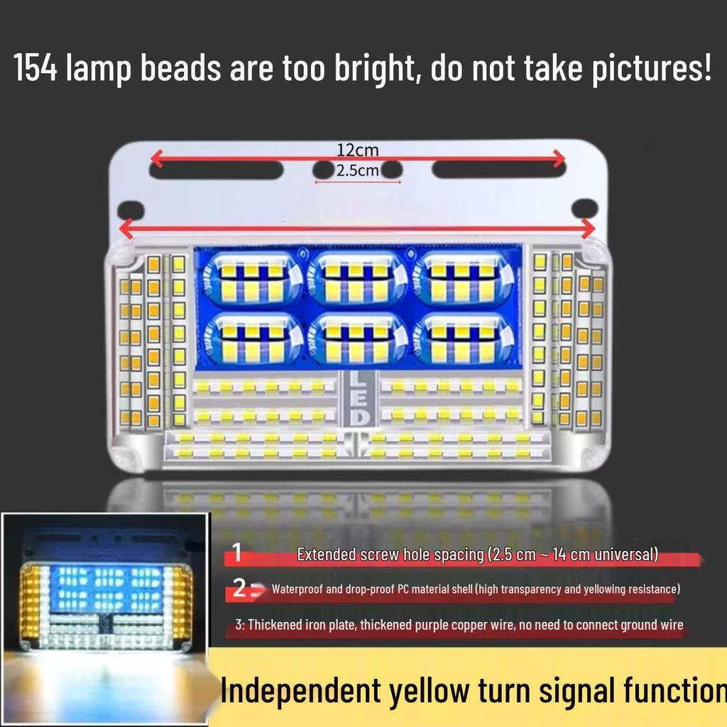24V LED Truck Side Lights: 13 Row Waterproof Yellow Turn Signal, Super Bright Lamp Beads