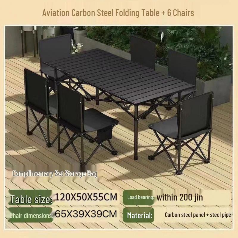 Portable Folding Outdoor Table and Chair Set for Camping, Picnic, BBQ, and Cooking.