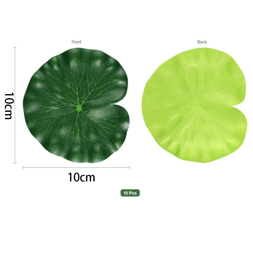 10 Pieces Artificial Fake Lotus Leaf Pool Floating Plants Home Table Party Decor
