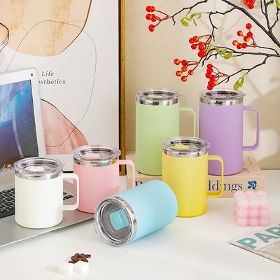 304 Stainless Steel Coffee Cup Mug 650ml Double Layer Anti Scalding Insulated Water Bottle With Lid Milk Cup Tea Cup With Handle