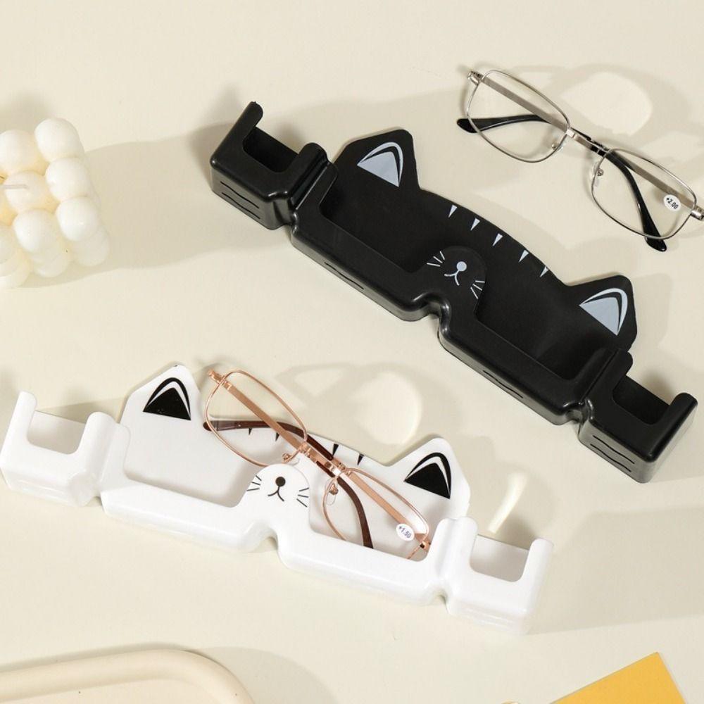 3 Pieces Plastic Glasses Storage Box Self-adhesive Wall Mounted Myopia Glasses Display Rack Cute Easy To Install