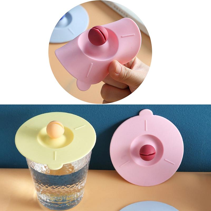 Opakovaně použitelný silikonový kryt šálku Roztomilé těsnění Kryt přísavky Prachotěsný nepropustný čaj