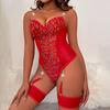 Body pentru femei, broderie, transparentă, culoare solidă, fără mâneci, cu model de flori, îmbrăcăminte pentru acasă, lenjerie de corp transparentă sexy, pijama pentru acasă