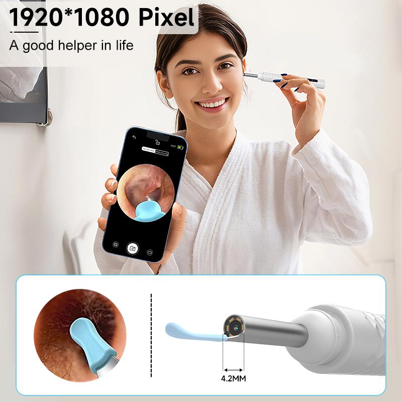 Smart Visual Ear Sticks Hd1080P 4.2Mm Camera Wifi Ear Pick Ear Cleaner Ear Spoon Wireless Endoscope Health Care Waterproof 6Leds