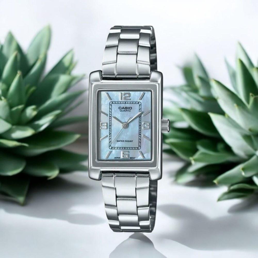 Casio Enticer Ladies Analog Watch LTP-1234DS-2ADF Blue Dial Silver Classic