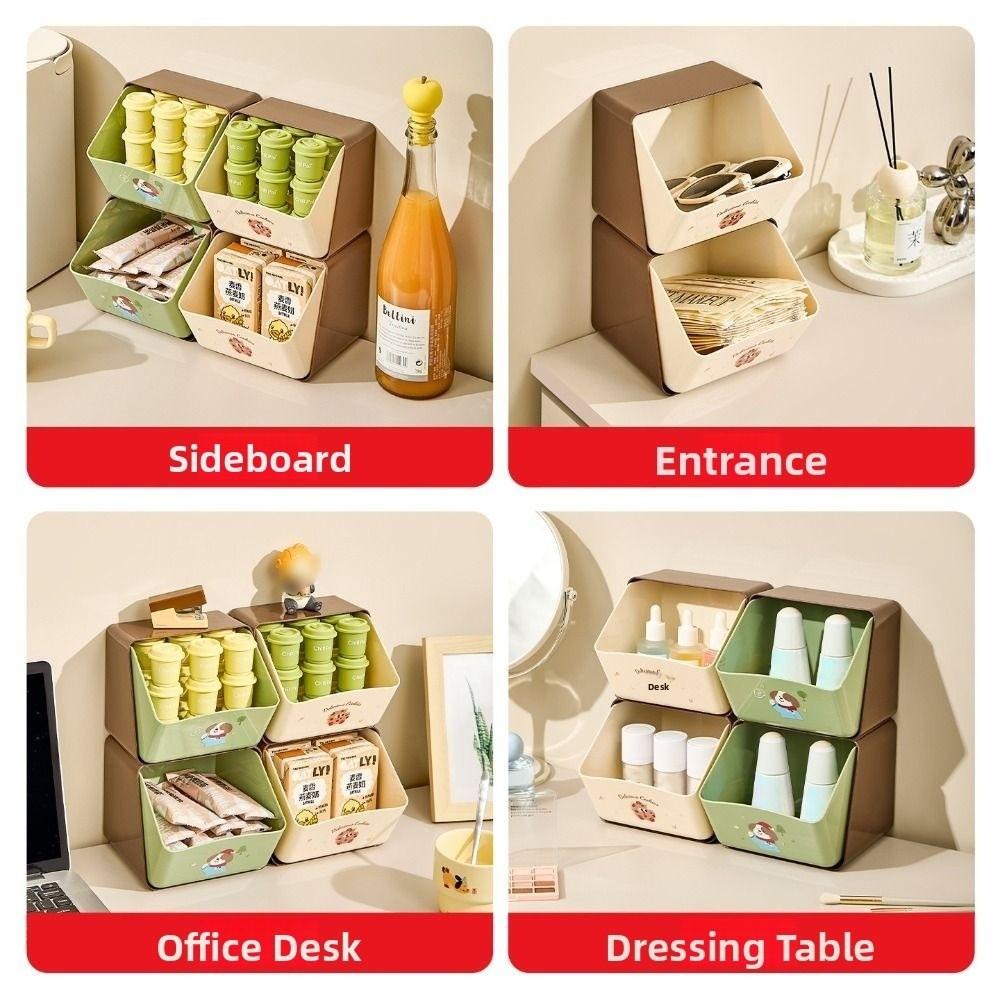 Double Layer Tea Bag Storage Box Creative Cosmetic Drawer Rack Desktop Snack Organizer  Bathroom