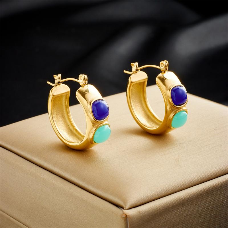 Stainless Steel Geometric Luxury Crystal Earrings For Women Girl New Waterproof Earrings Ear Jewelry Gift