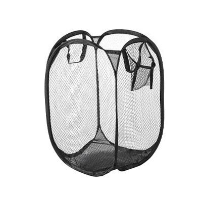 Household Dirty Laundry Storage Basket Foldable Mesh Laundry Basket Large Laundry Hamper Toy Storage Clothes Organizer Bathroom Black