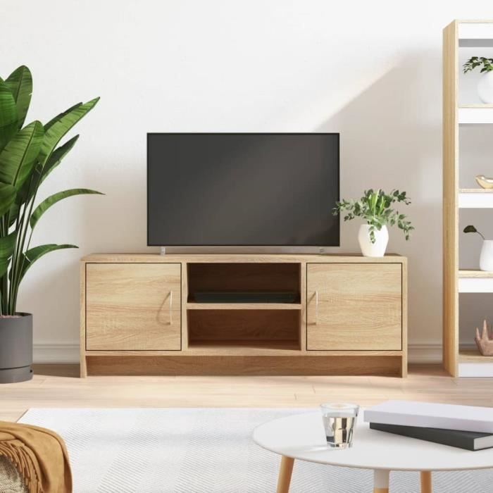 VidaXL Meuble TV chêne sonoma 102x30x37,5 cm bois d'ingénierie 823256