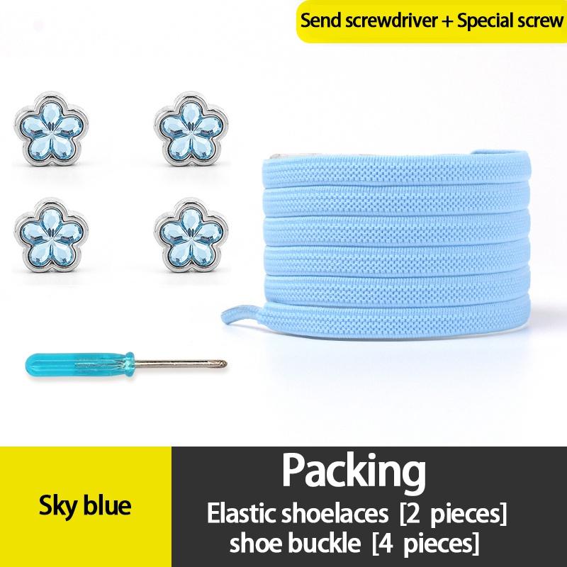 

NO.8 4 шт., металлические замки с цветком сливы, без завязок, шнурки с резинками, ромбовидные пряжки для обуви, эластичные шнурки, кроссовки, ленивые спортивные шнурки