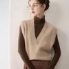 Women's Cashmere Knitted Sleeveless Sweater Vest for Autumn and Winter