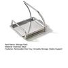 Kitchen Sink Drying Tray 304 Stainless Steel Spoon Rest with Removable Tray, Spatula Cooking Accessory Holder Pot Lid Holder, Sturdy Countertop